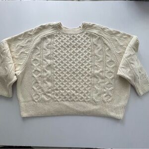 Universal Thread XL Ivory Rory boxy oversized cable Knit Sweater